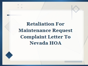 Nevada Hoa Retaliation Complaint Letter Template
