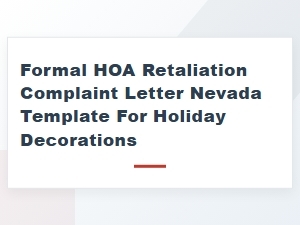 Nevada Holiday Decor Complaint Letter Template