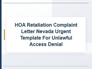 Nevada Hoa Unlawful Access Denial Complaint Template