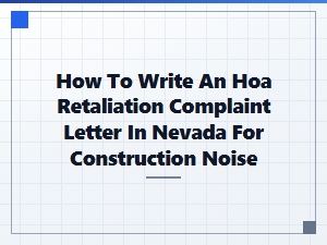 Template: Nevada Hoa Complaint for Noise