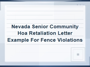 Hoa Retaliation Complaint for Fence Violations