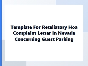 Nevada Hoa Guest Parking Complaint Template