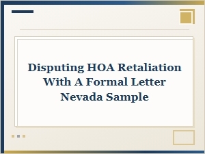 How to Dispute Hoa Retaliation in Nevada