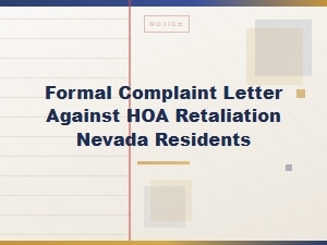 Hoa Retaliation Letter Guide for Nevada