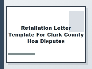Hoa Dispute Retaliation Letter Templates for Clark County