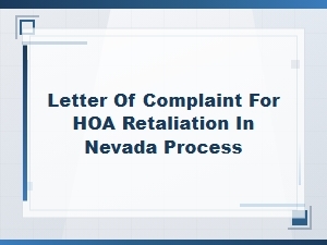 Complaint Letter for Hoa Retaliation in Nevada