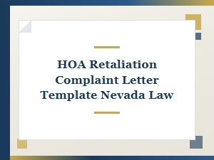 Nevada Hoa Complaint & Retaliation Letter Guide