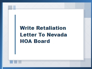 Nevada Hoa Retaliation Letter Guidance