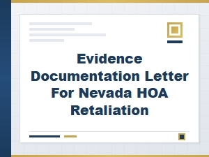 Evidence Letter for Nevada Hoa Retaliation Claims