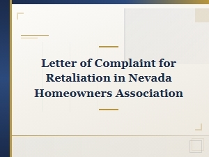 Nevada Hoa Retaliation Complaint Evidence Guide