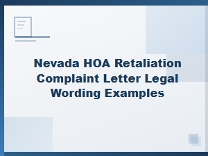 Nevada Hoa Retaliation Complaint Letter Guide