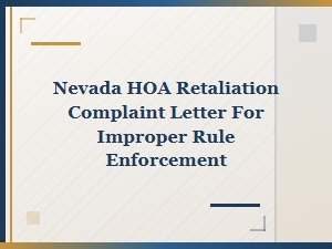 How to File an Hoa Retaliation Complaint in Nevada